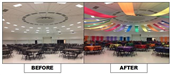 Dome before and after event set up