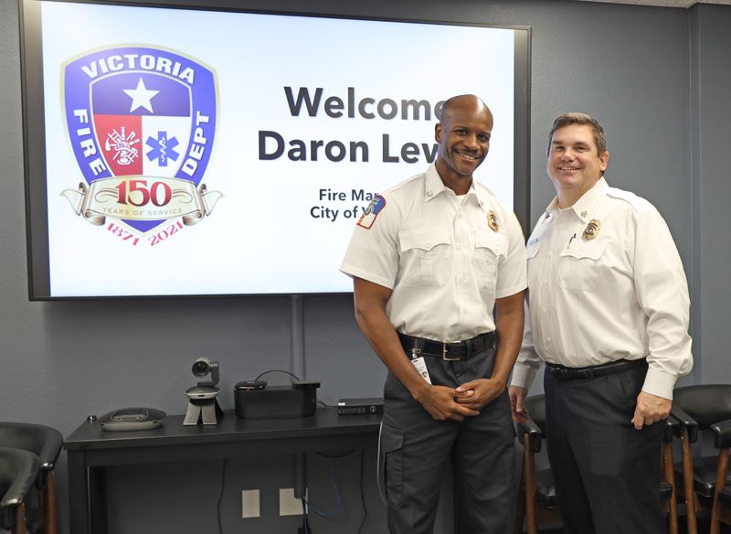 Fire Marshal Daron Lewis and Fire Chief Fox