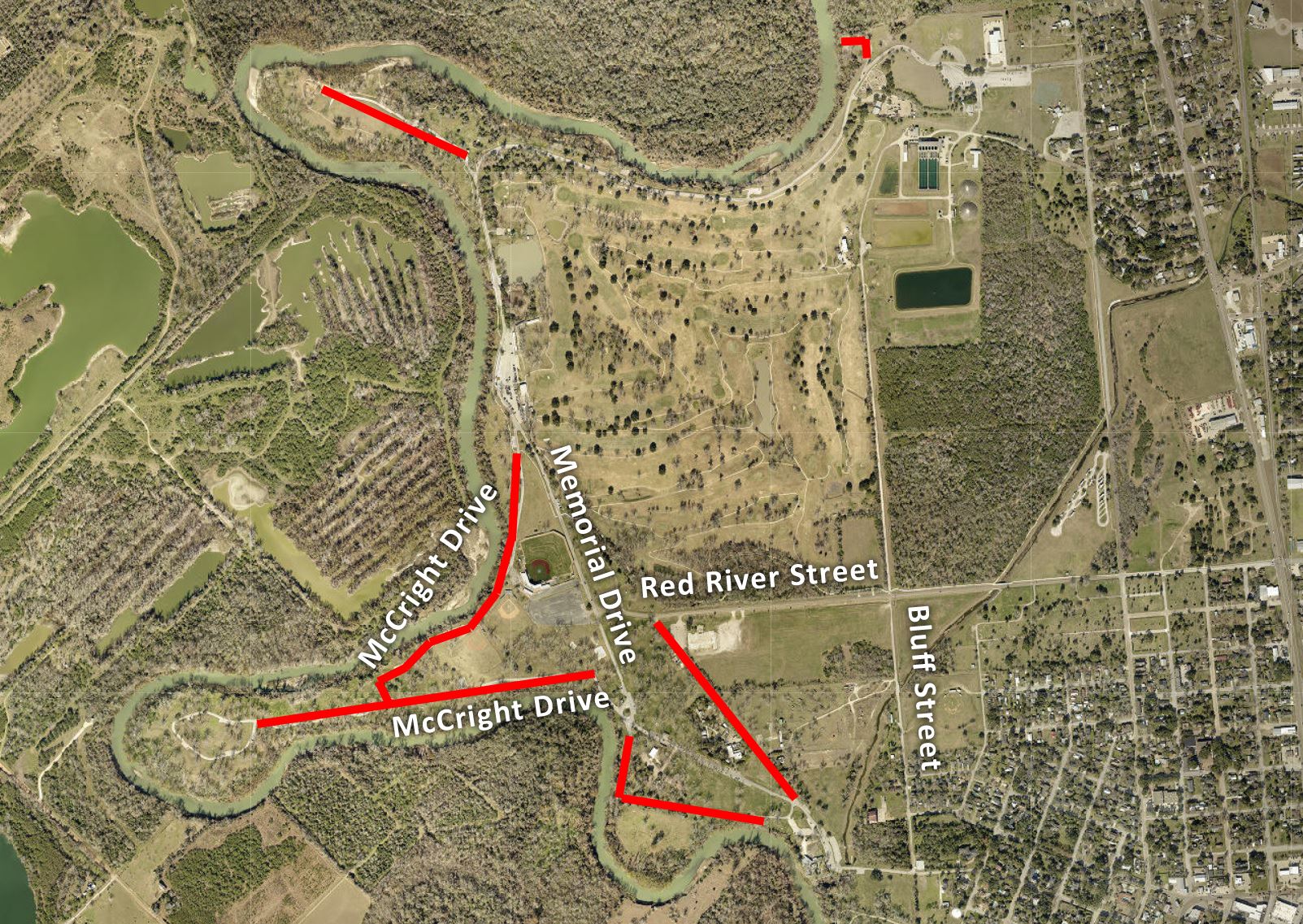 Map of Riverside Park with closed areas marked