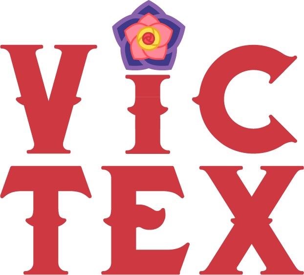 Vic Tex logo in Discover Victoria Texas font style