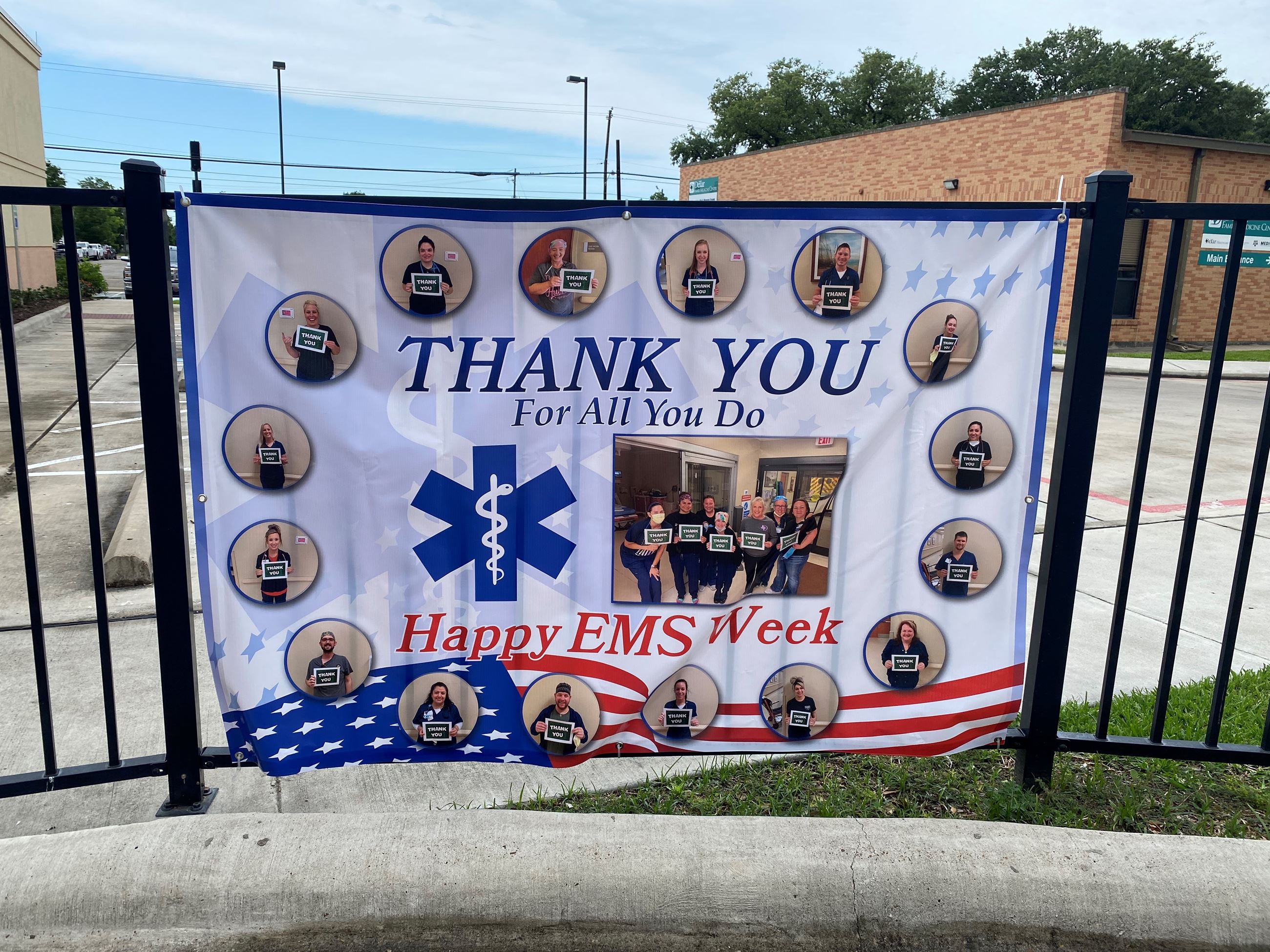 EMS Week Banner, "Thank you for all you do, Happy EMS Week"