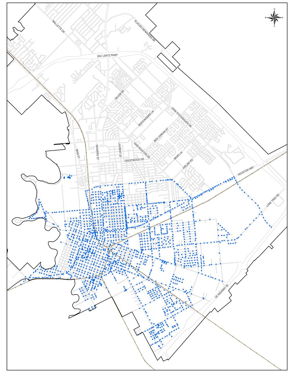 A map shows a high density of dots in the southern half of Victoria indicating street lights